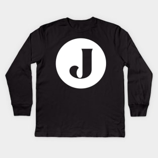 J (Letter Initial Monogram) Kids Long Sleeve T-Shirt